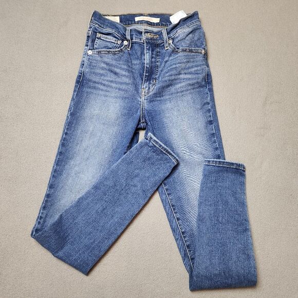 Levi's Mile High Rise Blue Super Skinny Jeans Size 24 - Picture 3 of 13